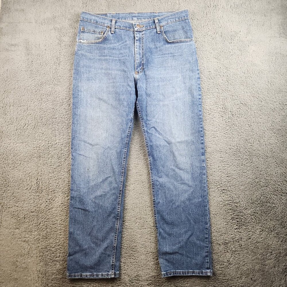 Wrangler Premium Denim Comfort‎ Stretch Regular Fit Jean 34x32 Stone Light Wash